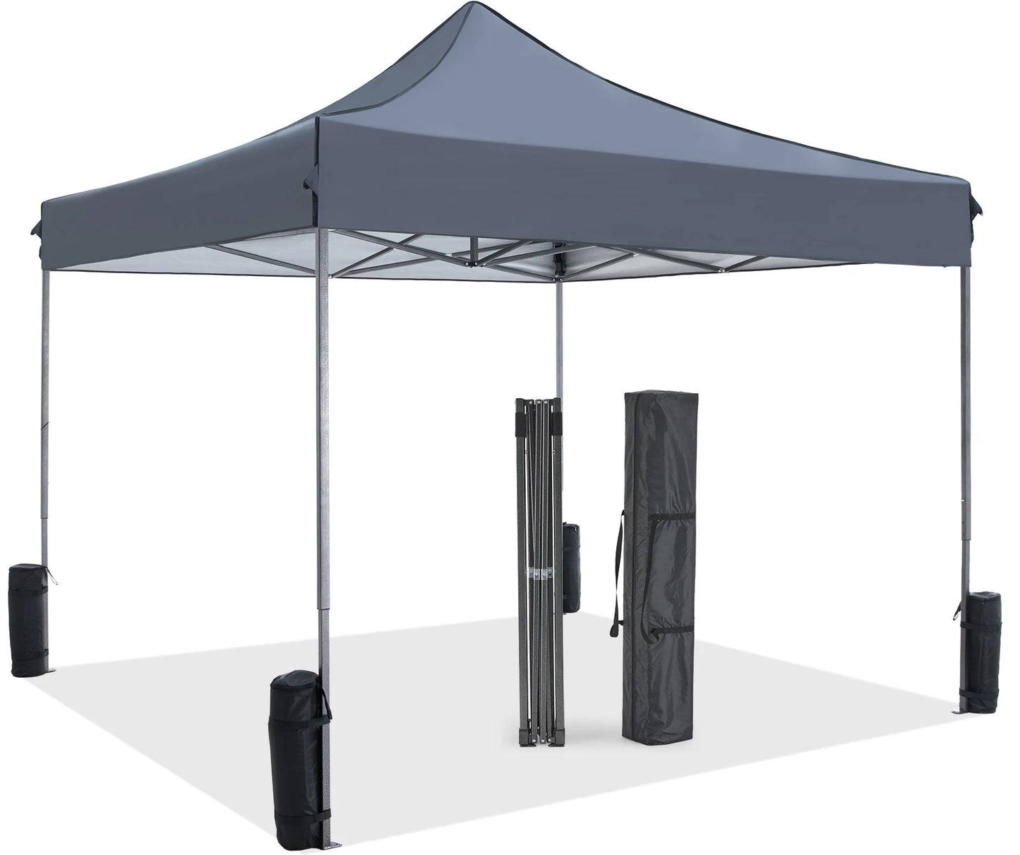 JHK 10x10ft Pop Up Outdoor Canopy Tent Easy Setup Shade Instant Portable Sun Shelter Canopy Tent with Sand Bags for Camping