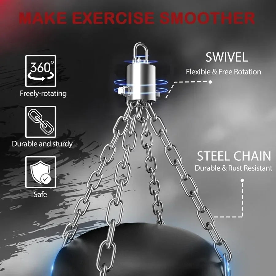 4ft Heavy Punching Bag Set for Adults with 12 OZ Gloves Perfect for Home Gym Training in MMA Karate Kickboxing and Boxing Unfil