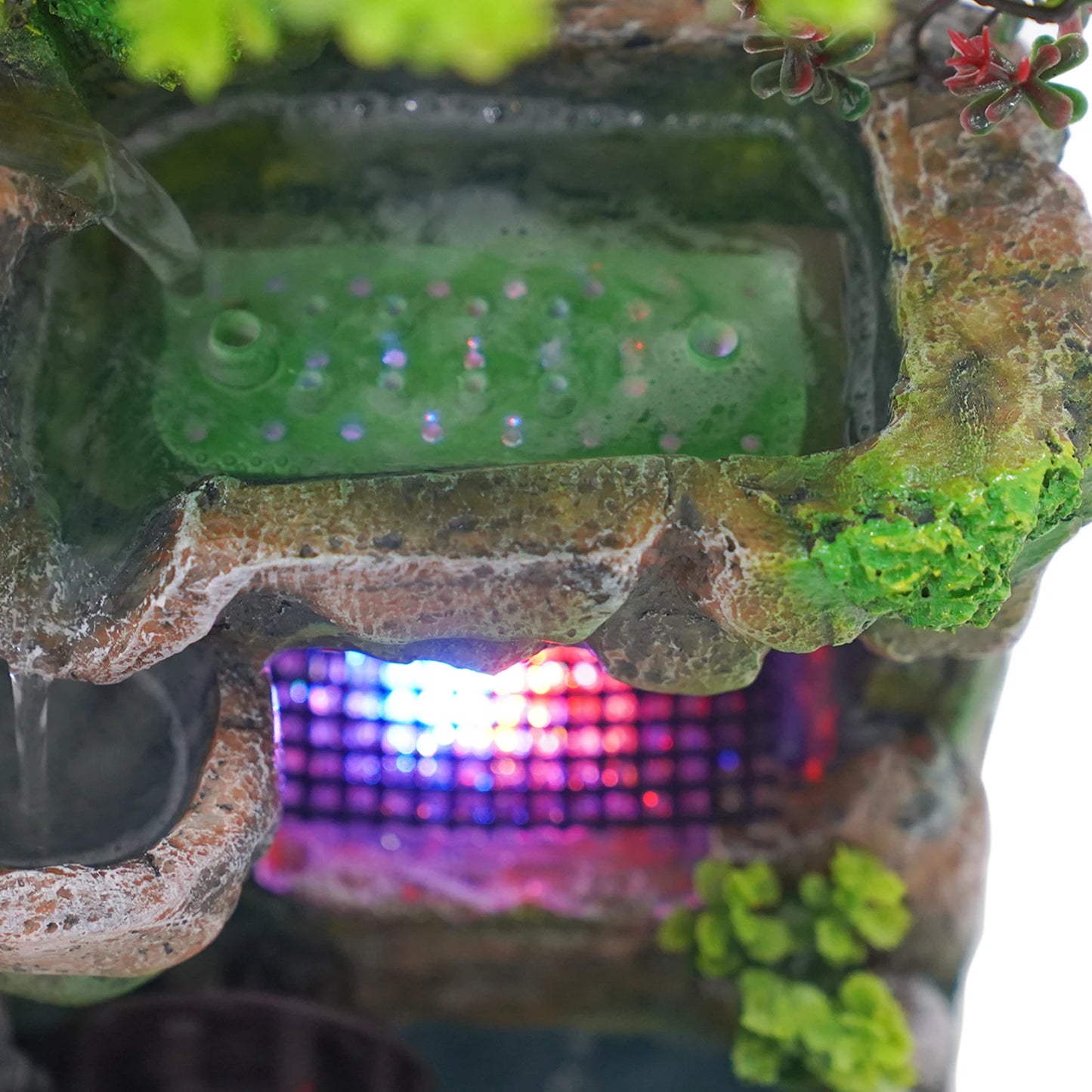 Waterfall LED Tabletop Fountain Home Decor Flowing Fountain with Gentle Flow Sound,Easy Setup for Office & Home Christmas Gift