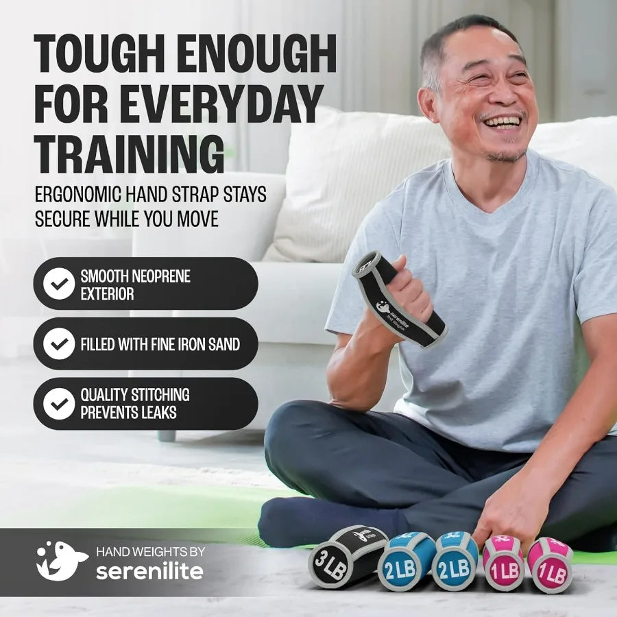 Hand Weights for Women & Men Soft Dumbbell Walking Hand Weight Sets - Comfortable Secure Neoprene Dumbbells with Straps for Walk