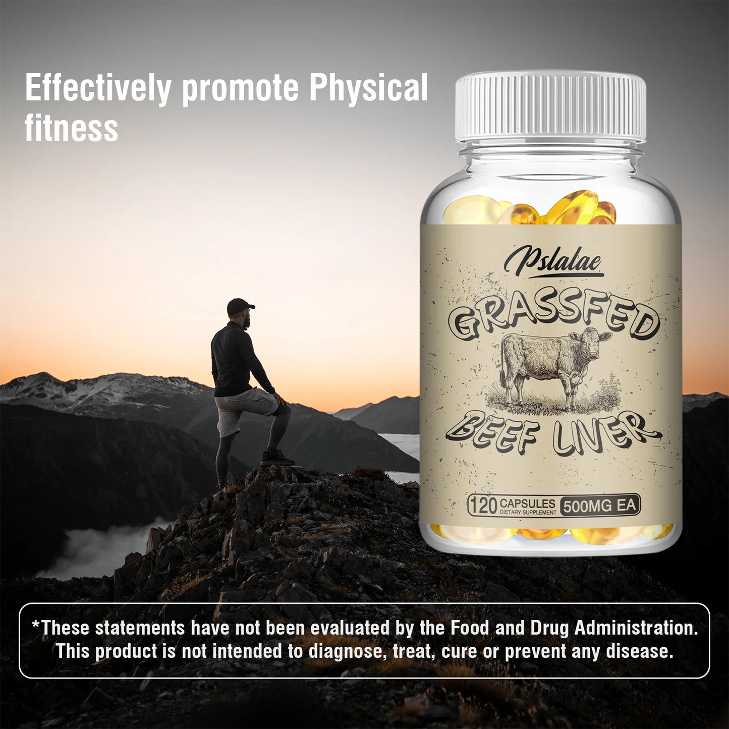 Grass Fed Beef Liver Supplement 120 Capsules Supports Energy Production Digestion Detoxification Health Food Vitamin Supplement