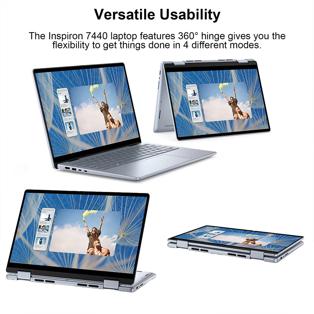 Dell Inspiron 14 7440 FHD+ 2in1 Touchscreen Laptop, Intel Core 7 150U, 64GB DDR5 RAM,4TB PCIe SSD, Backlit KB, WiFi6, FHD Webcam