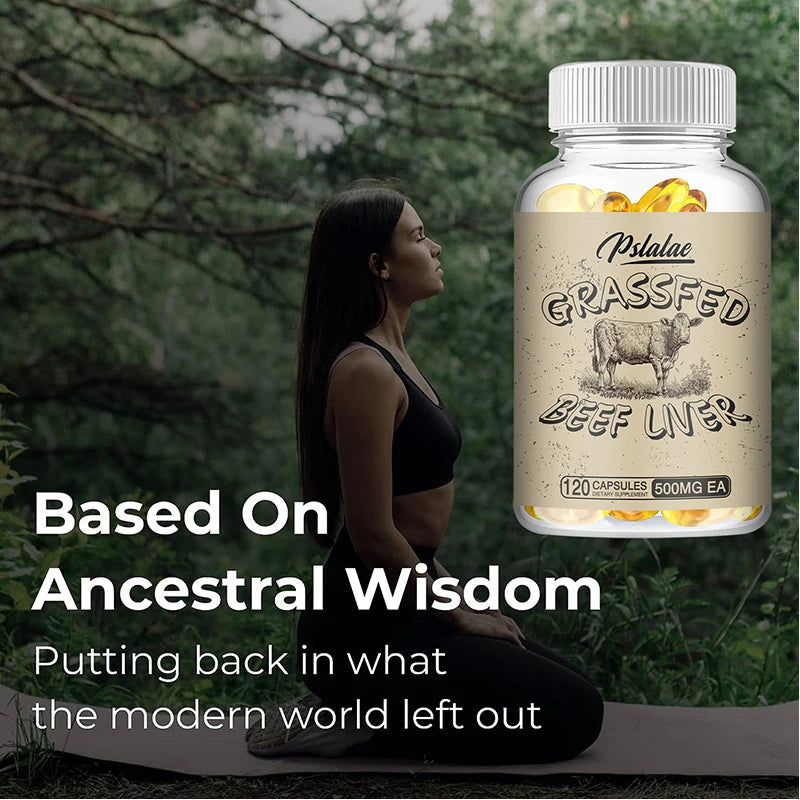 Grass Fed Beef Liver Supplement 120 Capsules Supports Energy Production Digestion Detoxification Health Food Vitamin Supplement