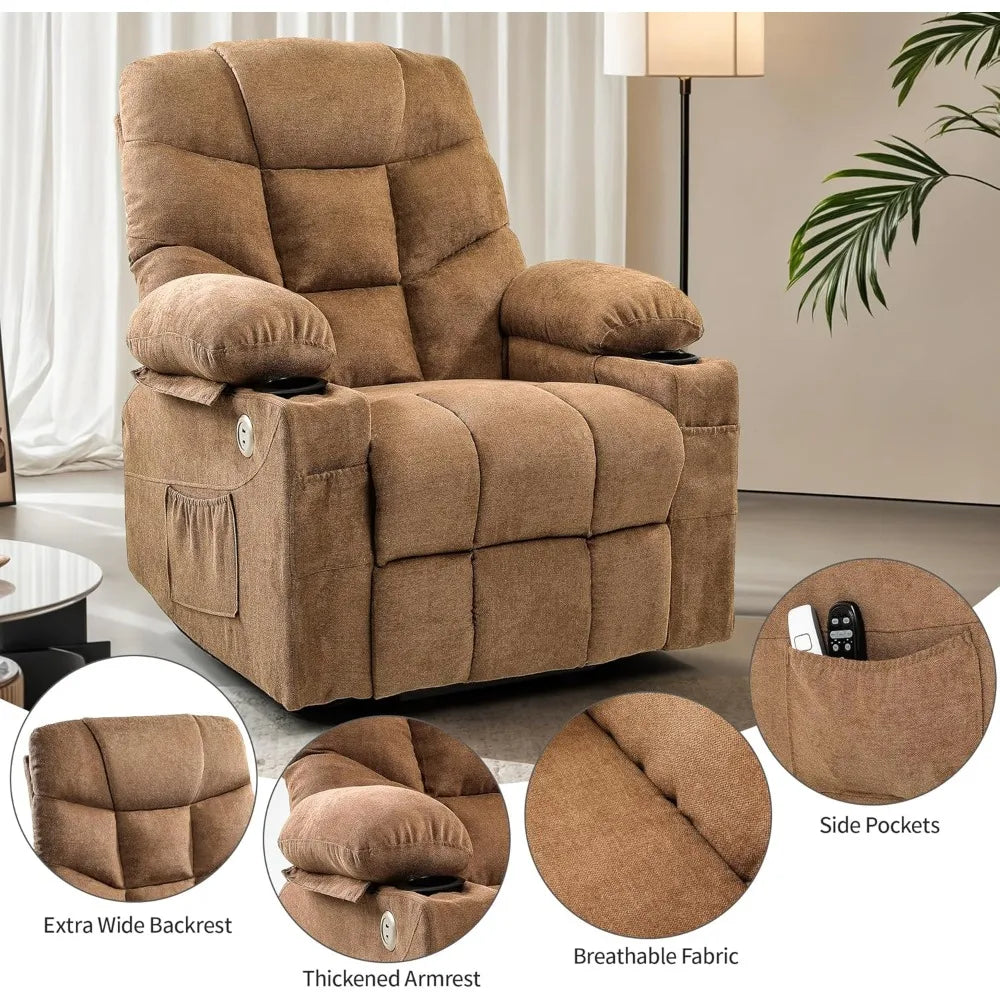 Power Lift Recliner Chair for Elderly with Vibration Massage and Lumbar Heating, Electric Lift Recliner Single Sofa