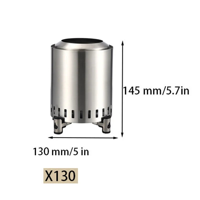 Stainless Steel Smokeless Stove Portable For Indoor Courtyard Desktop Camping Tabletop Heating Efficient Burning Double Wall