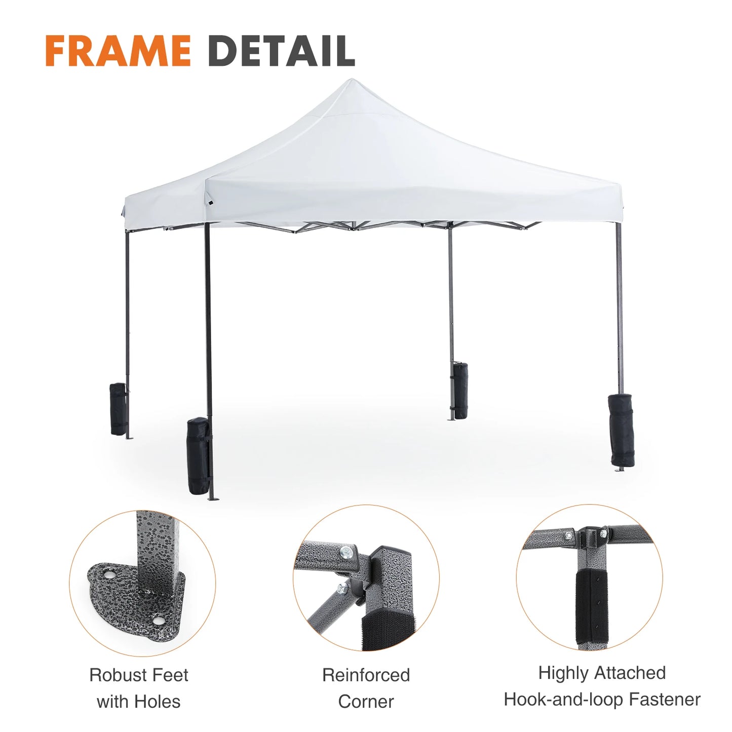 JHK 10x10ft Pop Up Outdoor Canopy Tent Easy Setup Shade Instant Portable Sun Shelter Canopy Tent with Sand Bags for Camping