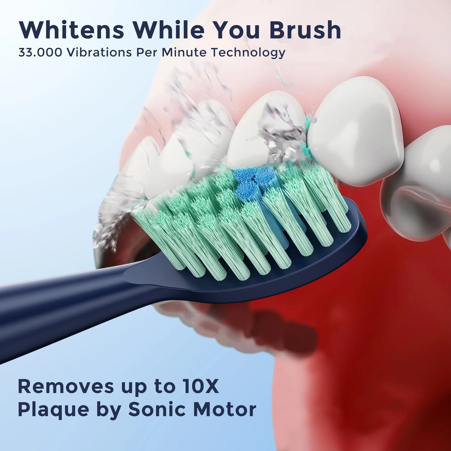 Sejoy DY-156 Electric Sonic Toothbrush with 8 Replacement Heads Brushes 5 Modes IPX7 Waterproof Electric Tooth Brushes