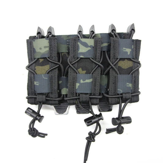 9mm Magazine Pouch Tactical Molle Triple Magazine Pouch Double-Layer Mag Pouches Universal Cartridge Holder for Hunting CS Vest