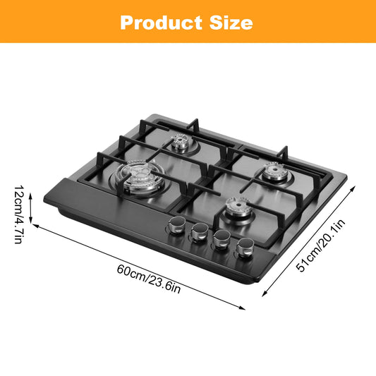 Propane Stove Indoor, Built in Thermocouple Protection Propane Cooktop with Powerful Built-in Burners for Kitchen