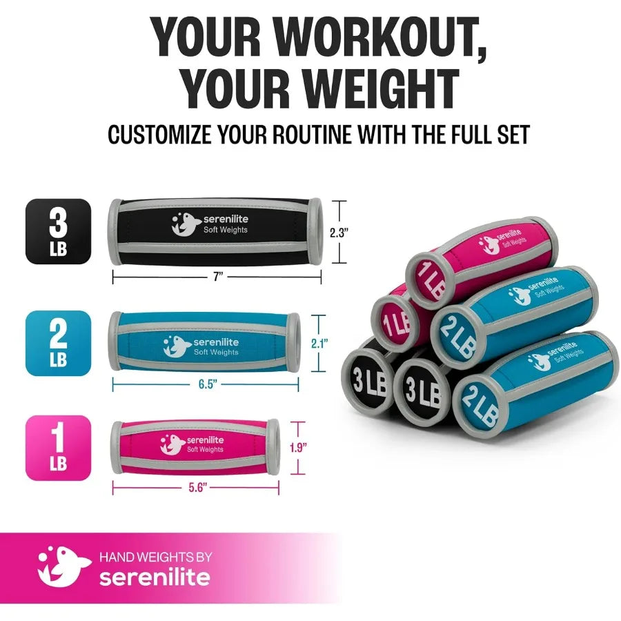 Hand Weights for Women & Men Soft Dumbbell Walking Hand Weight Sets - Comfortable Secure Neoprene Dumbbells with Straps for Walk