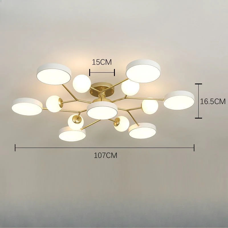 Nordic Ceiling Light Glass Ball LED Chandeliersr Living Restaurant Room Lamp Home Decoration Hanging Light Fixture