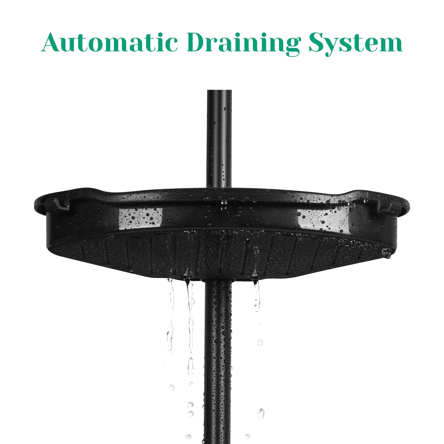 Corner Shower Caddy with Tension Pole 4-Tier Adjustable Shelves Bathroom Storage Organizer with Rubber Pad,101.6 - 122 Inch H