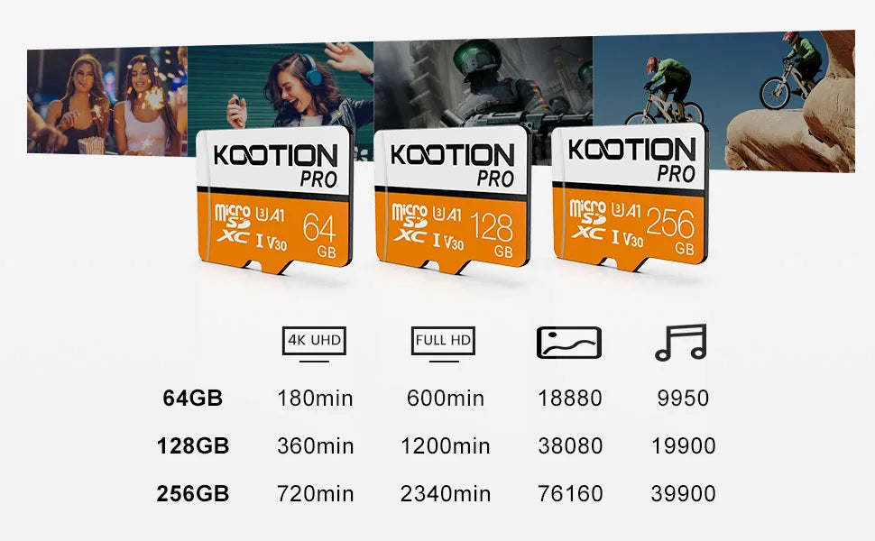KOOTION Micro SD 10pcs/5pcs/3pcs Card Memory Card Class 10 256GB 128GB 64GB U3 4K High Speed Cartao De Memoria TF Mecard C10
