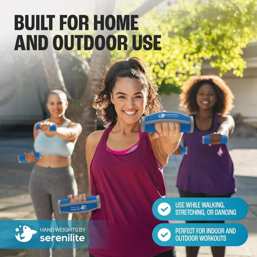 Hand Weights for Women & Men Soft Dumbbell Walking Hand Weight Sets - Comfortable Secure Neoprene Dumbbells with Straps for Walk