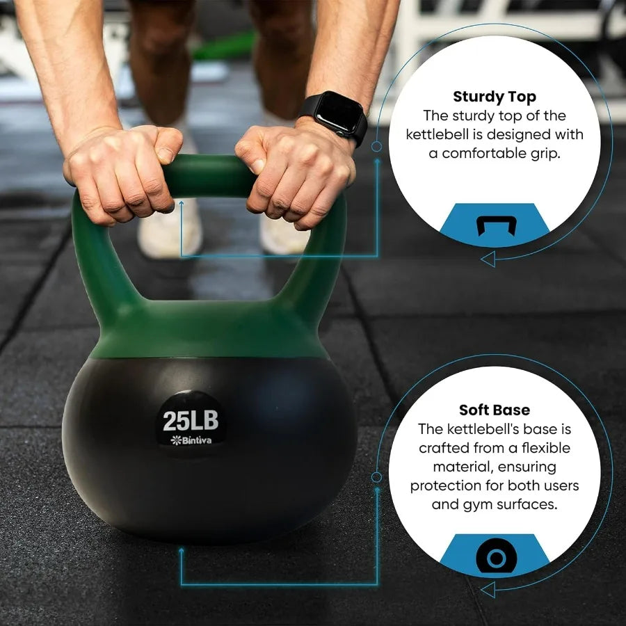 Soft Kettlebells - Sea and Iron Sand Filled Weights for Women and Men - Color Coded Kettle Bell Sets