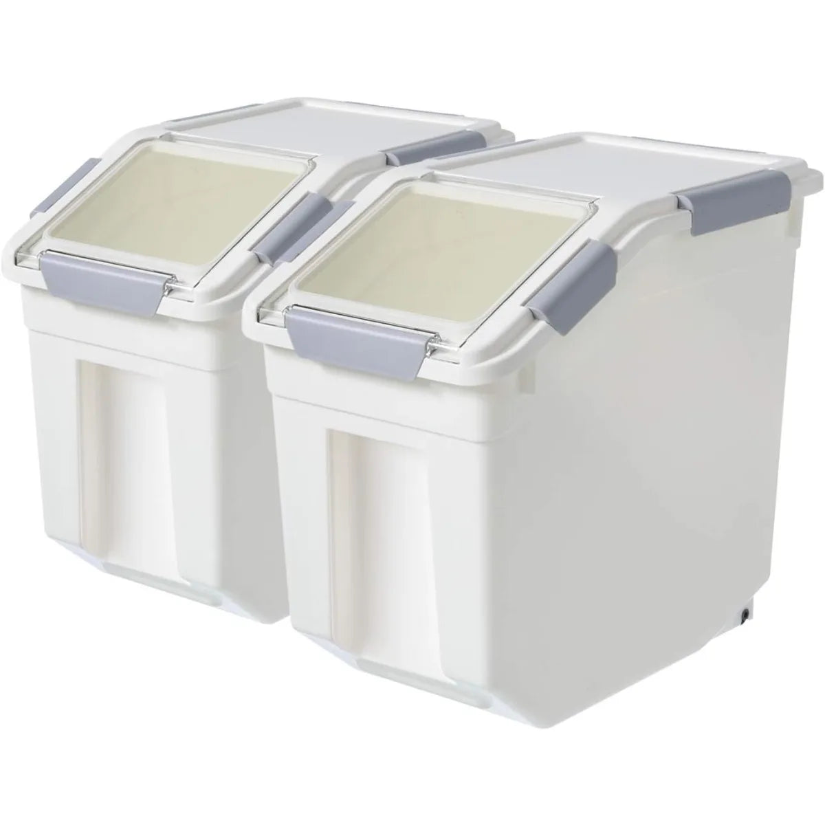 LISM 2-Pack Dog Food Storage Container with Scoop,25 LB Large Airtight Bin for Dry Food,Treats & Kitchen Pantry,Pet & Baking Use
