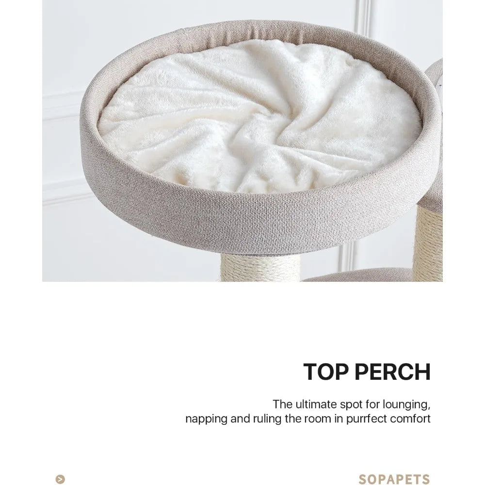 Cat Tree Tower for Indoor Cats Large Adult 20 lbs, XXL Heavy Duty Luxury Sturd, 65 Inches Tall