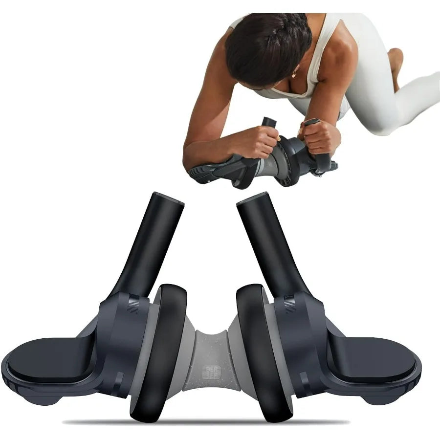 Fitness Ab Roller Wheel with Elbow Support Abdominal Trainer Roller Workout Equipment for Home and Gym Exercise Roller for Men a