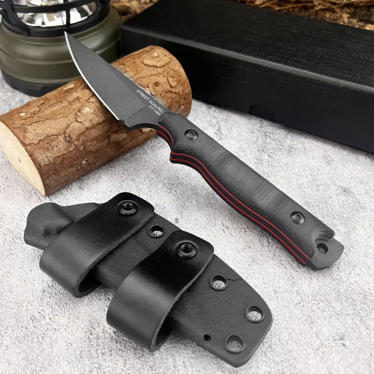 TOPS Straight Knife G10 Handle 8Cr13Mov Blade Wilderness Hunting Combat Military Emergency Self-defense Outdoor Camping Tools