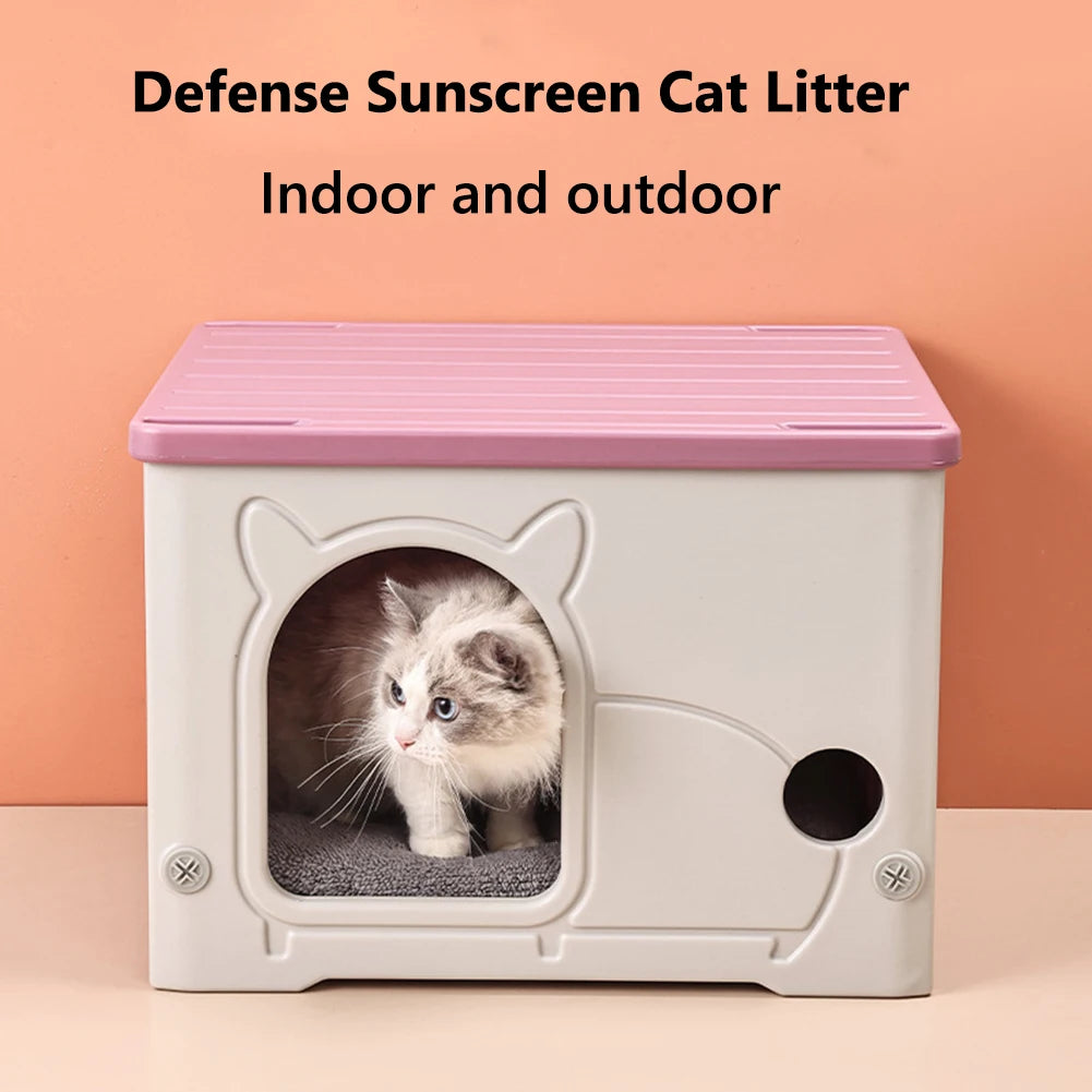 Stray Cat House Outdoor Rainproof Shelter Winter Warm Cozy Pet Cave Sleeping Beds Foldable Washable for Small Pets Supplies