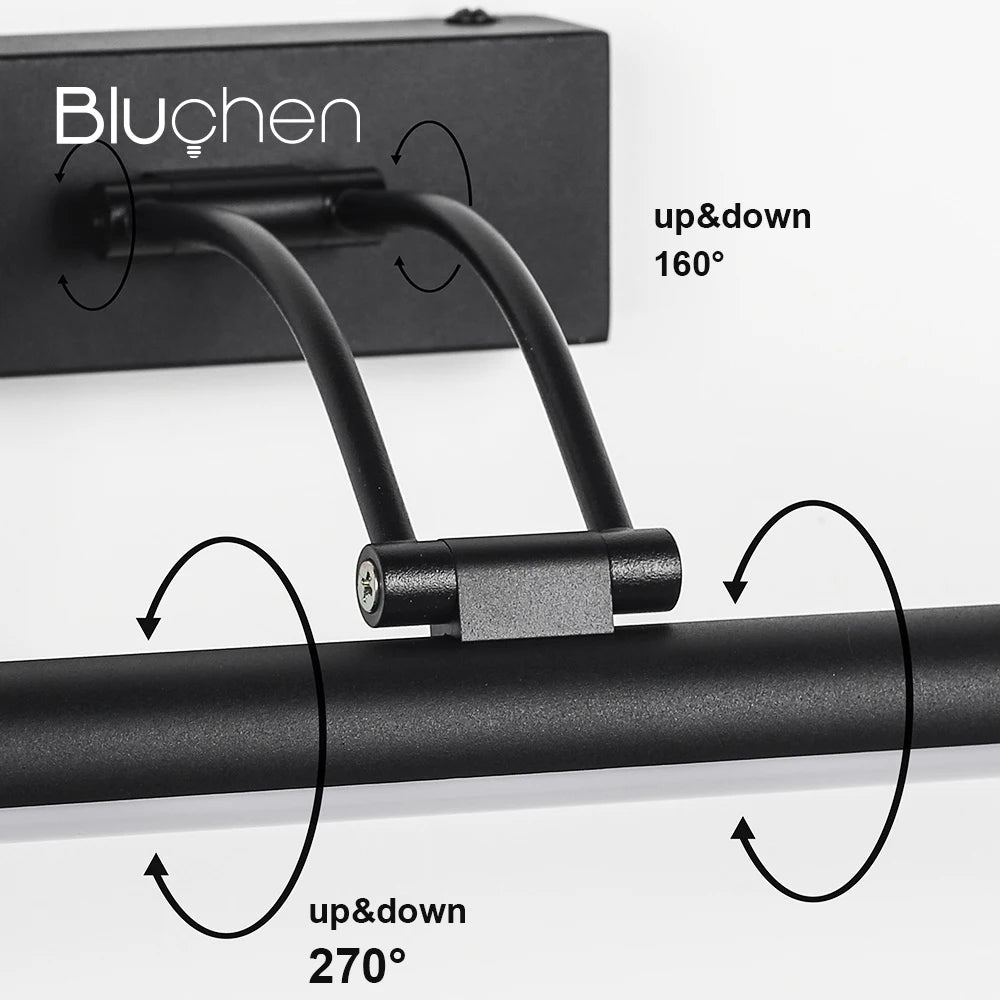 LED Wall Light Indoor 8W 12W Modern Wall Sconce Light AC90-260V Bathroom Lighting over Mirror Black Silver