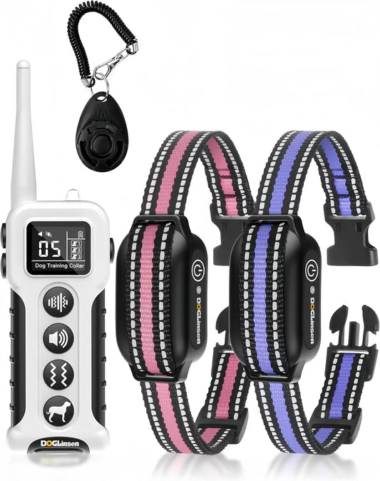Vibration Dog Collar for Small, Medium, Large Dogs - No Shock, No Prongs, 2-Pack