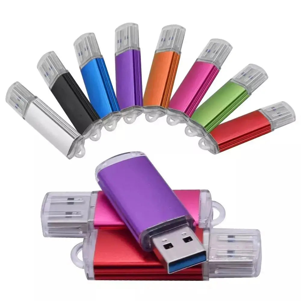 10PCS 100% Real Capacity USB Flash Drive Memory StickMini Metal Pen Drive 32GB 4GB 128MB Business Gift
