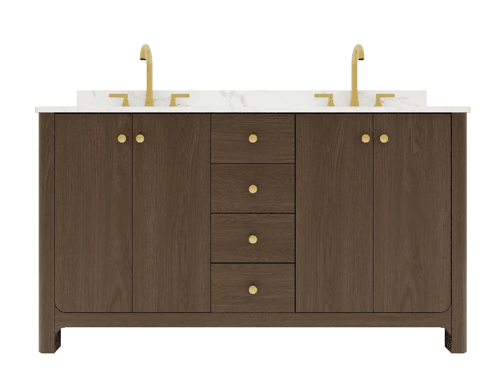 USA Free Shipping No Installation Required Modern Minimalist Style 48inch 60inch Wooden Bathroom Vanity Cabinet with Basin Sink