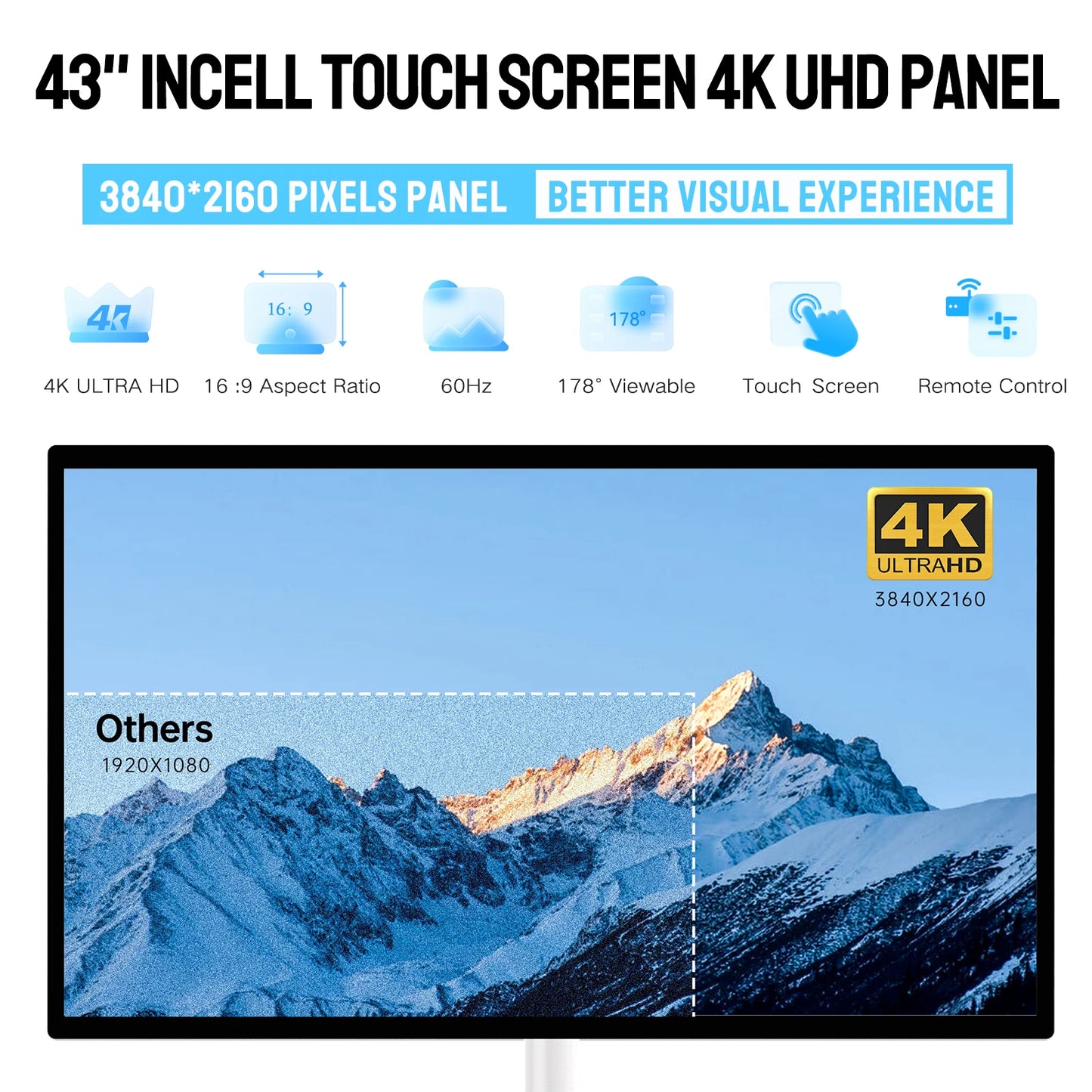 MWE 32 inch portable smart monitor on wheels, 2K smart touch screen with Android OS, 8H video playback time