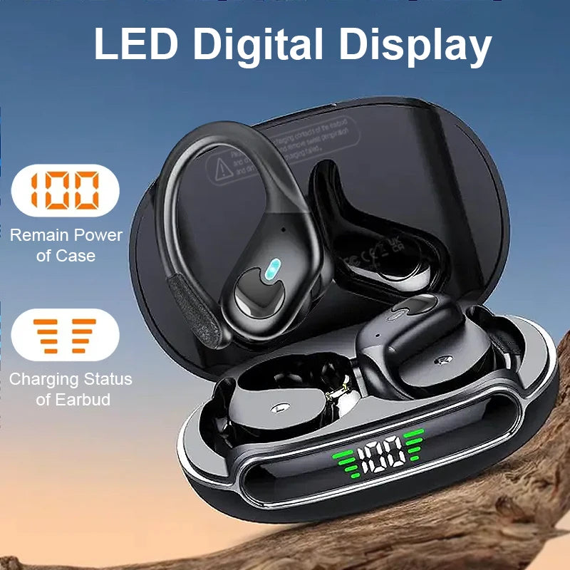 GREATWALL Wireless Earphones Headphones HiFi Music Stereo Sport Noise reduction Headset Charging Box Led Display HD Call Earbuds