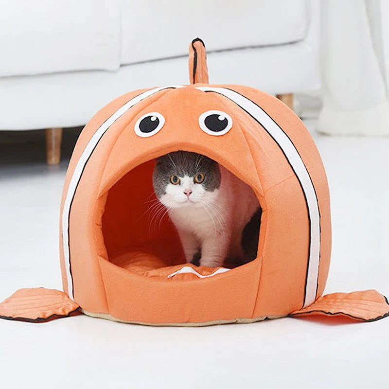Cats Sleeping Bed  Pet Products Cave Hammock For Basket Nest Small Dogs Accessories Townhouses Lovely Fish Kitten Winter Tent