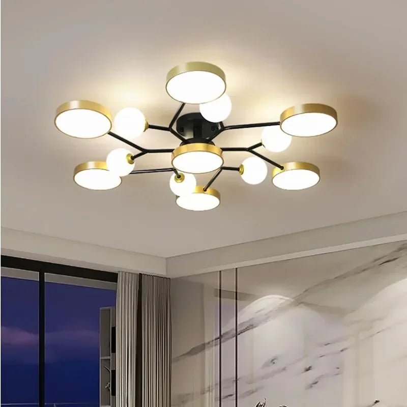 Nordic Ceiling Light Glass Ball LED Chandeliersr Living Restaurant Room Lamp Home Decoration Hanging Light Fixture