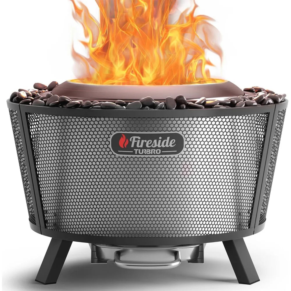 29 Inch Smokeless Fire Pit for Outdoor Wood Burning, Stainless Steel Camping Stove with Stand, Removable Ash Pan, Waterproof St