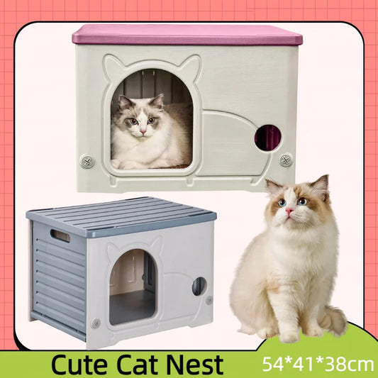 Stray Cat House Outdoor Rainproof Shelter Winter Warm Cozy Pet Cave Sleeping Beds Foldable Washable for Small Pets Supplies