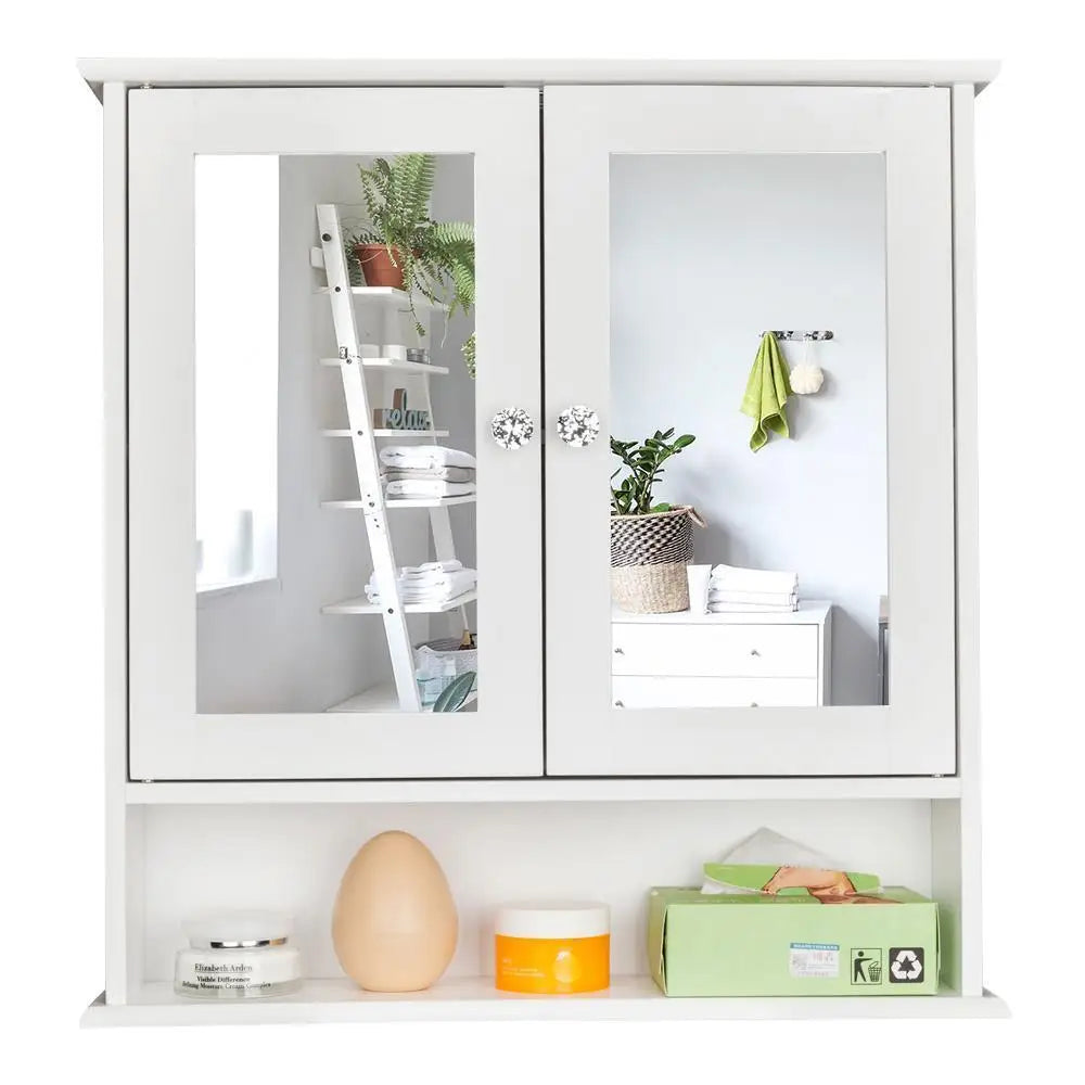 Bathroom Medicine Cabinet with 2 Door Mirror Bathroom Storage Cabinet Wall Mount