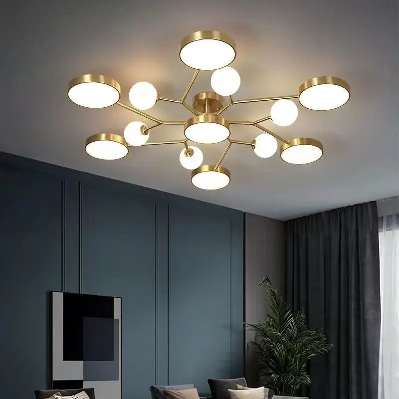 Nordic Ceiling Light Glass Ball LED Chandeliersr Living Restaurant Room Lamp Home Decoration Hanging Light Fixture