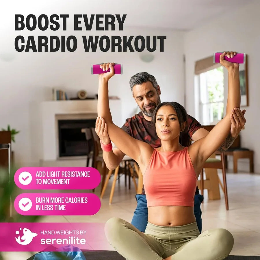 Hand Weights for Women & Men Soft Dumbbell Walking Hand Weight Sets - Comfortable Secure Neoprene Dumbbells with Straps for Walk