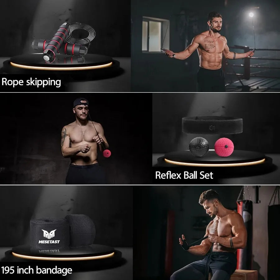 4ft Heavy Punching Bag Set for Adults with 12 OZ Gloves Perfect for Home Gym Training in MMA Karate Kickboxing and Boxing Unfil