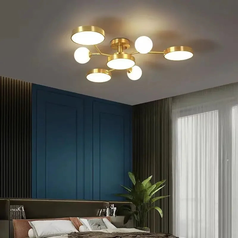 Nordic Ceiling Light Glass Ball LED Chandeliersr Living Restaurant Room Lamp Home Decoration Hanging Light Fixture