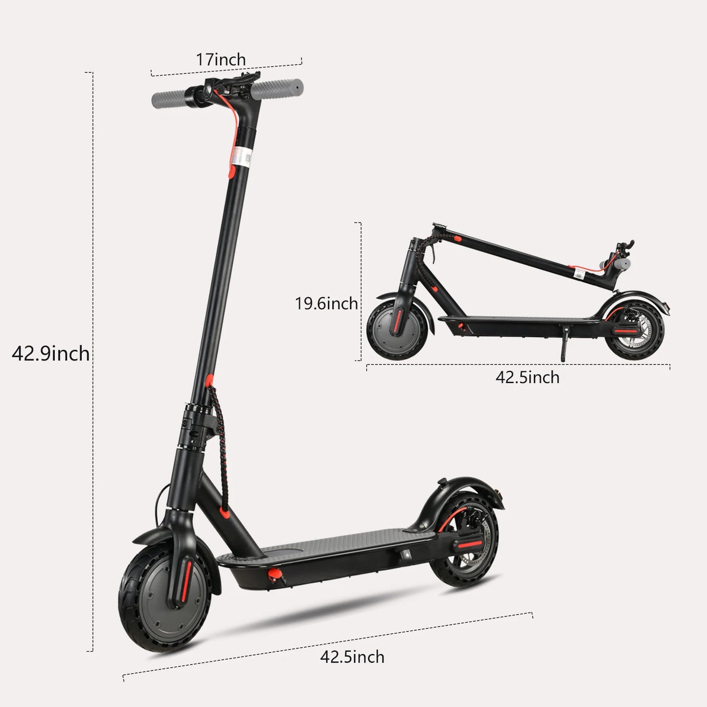 Lightweight Commuter Electric Scooter for Adults, Explosion-proof Tires, Dual Brake System, APP Support E-scooter