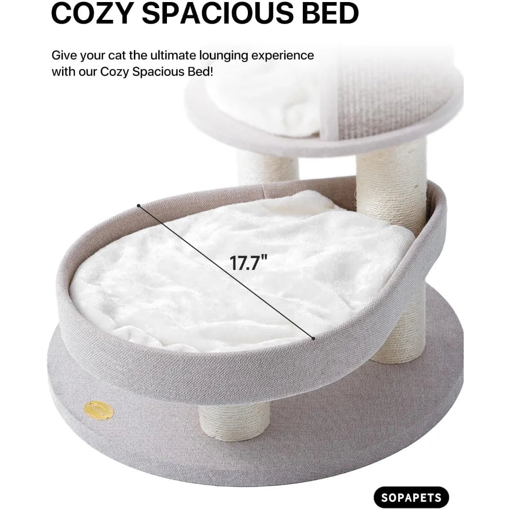 Cat Tree Tower for Indoor Cats Large Adult 20 lbs, XXL Heavy Duty Luxury Sturd, 65 Inches Tall