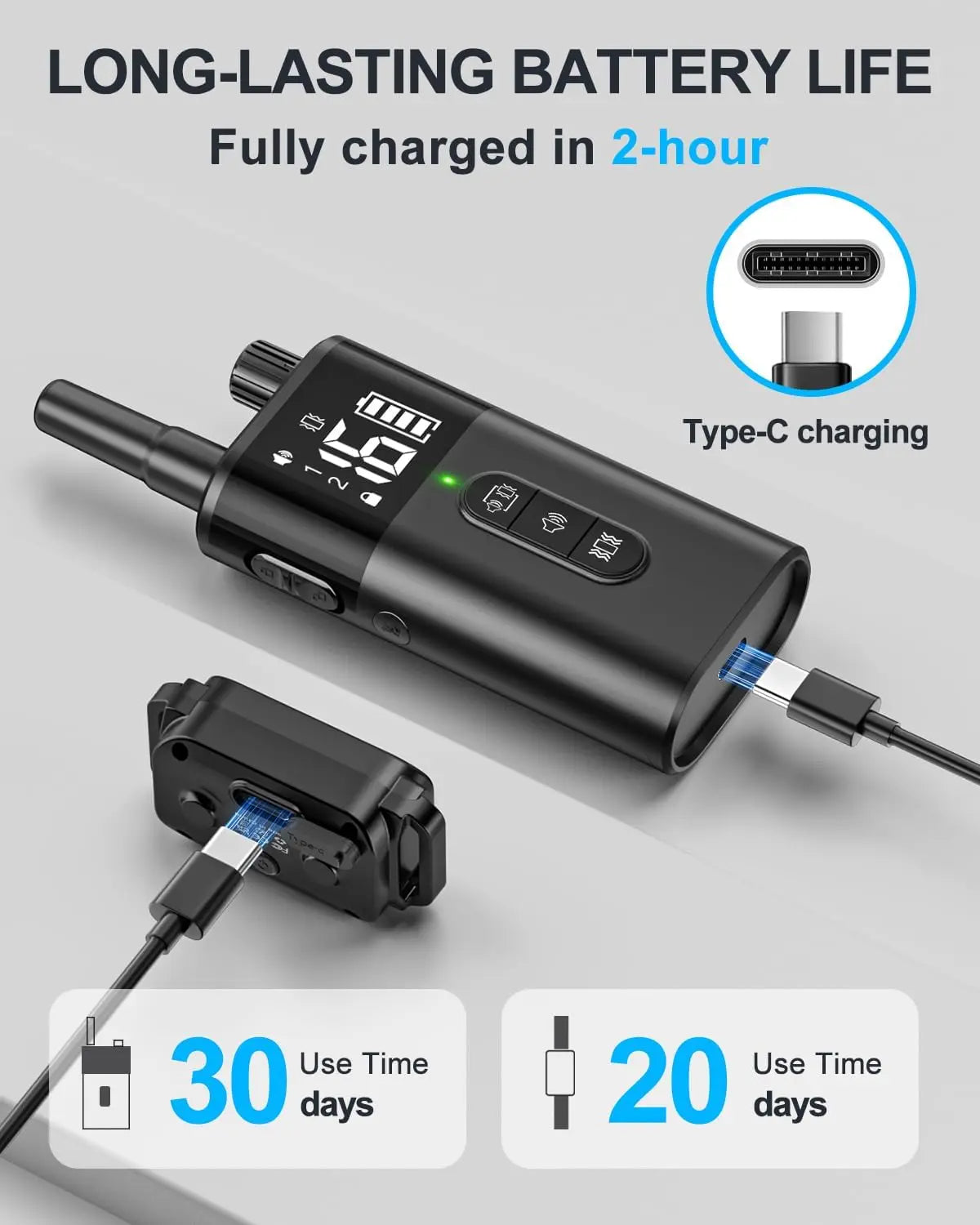 No Shock Dog Training Collar with Remote, Vibrate & Beep Only, Waterproof Rechargeable for Dogs 10-120 lbs (Black)