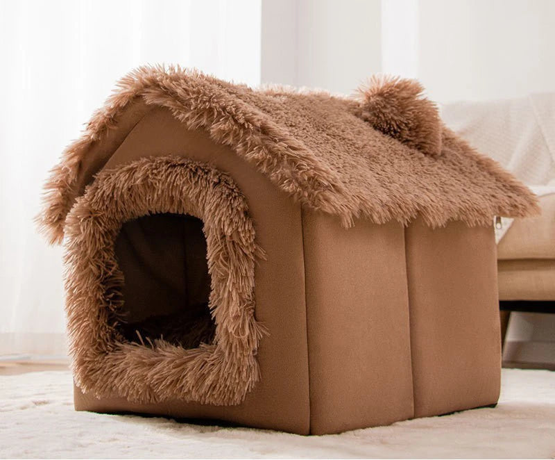 Dog Kennel Indoor Soft Comfortable Puppy House Removable Small Dog Bed Cave Winter Warm Pet Sleeping Mat Portable