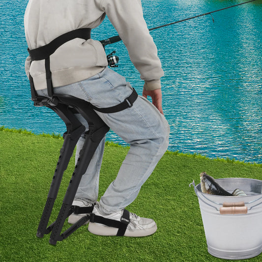 Wearable Chair Portable Leg Ergonomics Seat Outdoor Fishing Stool Adjustable Exoskeleton Chair Invisible Seat for 4.59-6.89ft