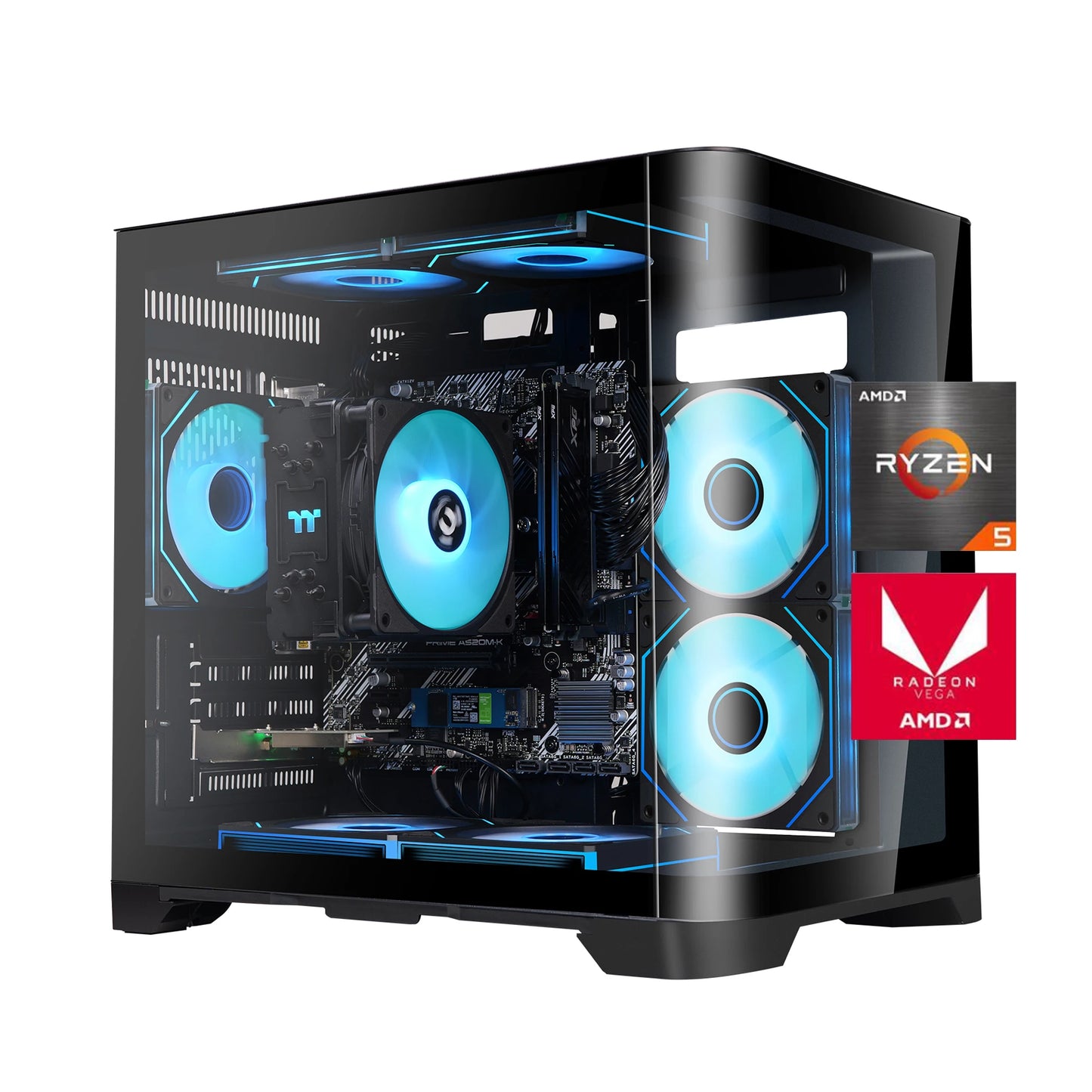 YEAH MAGIC Gaming PC with AMD Ryzen 7 9700X Zen5 RTX 5060Ti 16GB 32GB 6000MHz DDR5 1TB NVME M.2 SSD 360MM AIO Liquid Cooling WiF