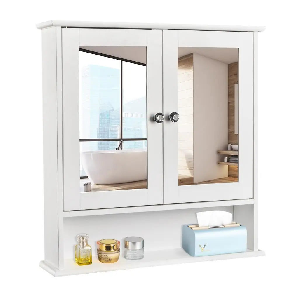 Bathroom Medicine Cabinet with 2 Door Mirror Bathroom Storage Cabinet Wall Mount