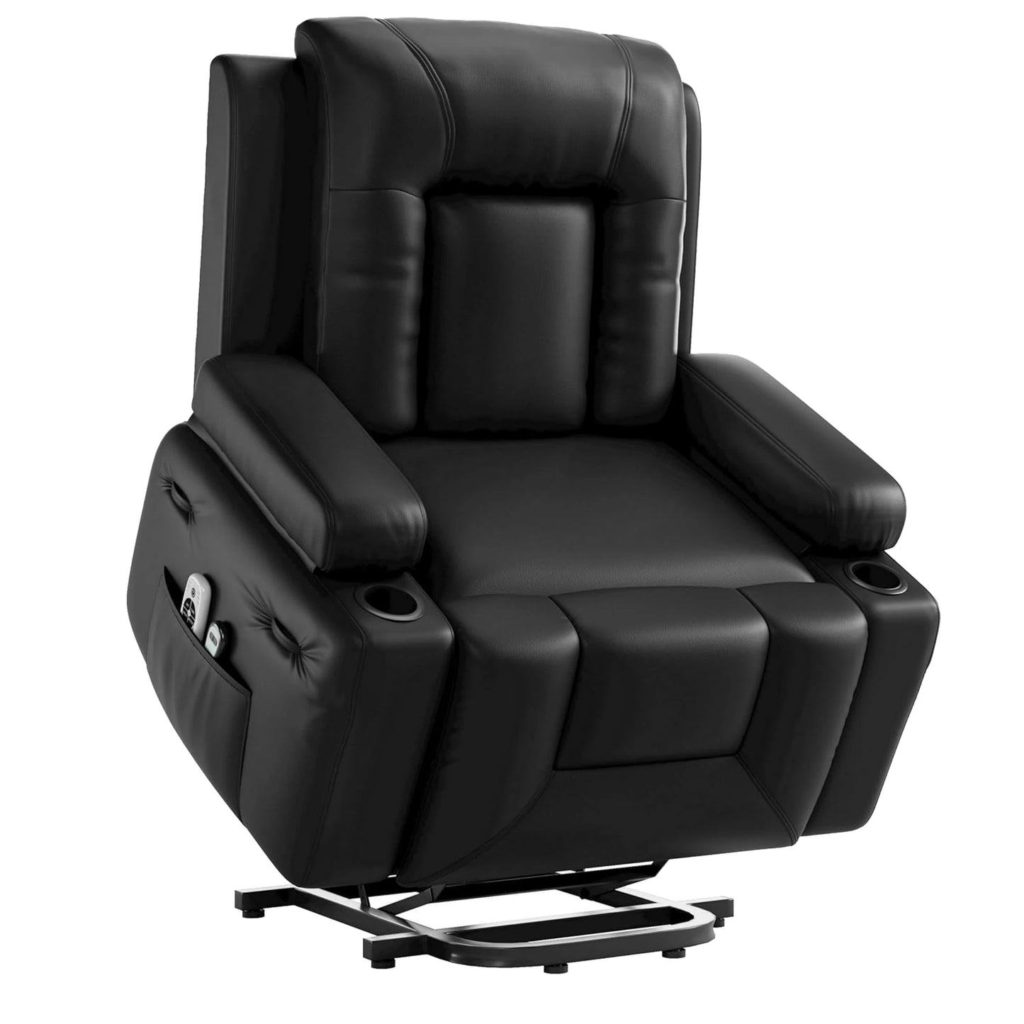 Power Lift Recliner Chair Heat and Massage, PU Leather, Adjustable Back and Legs, Electric Lift Chair Designed for The Elderly