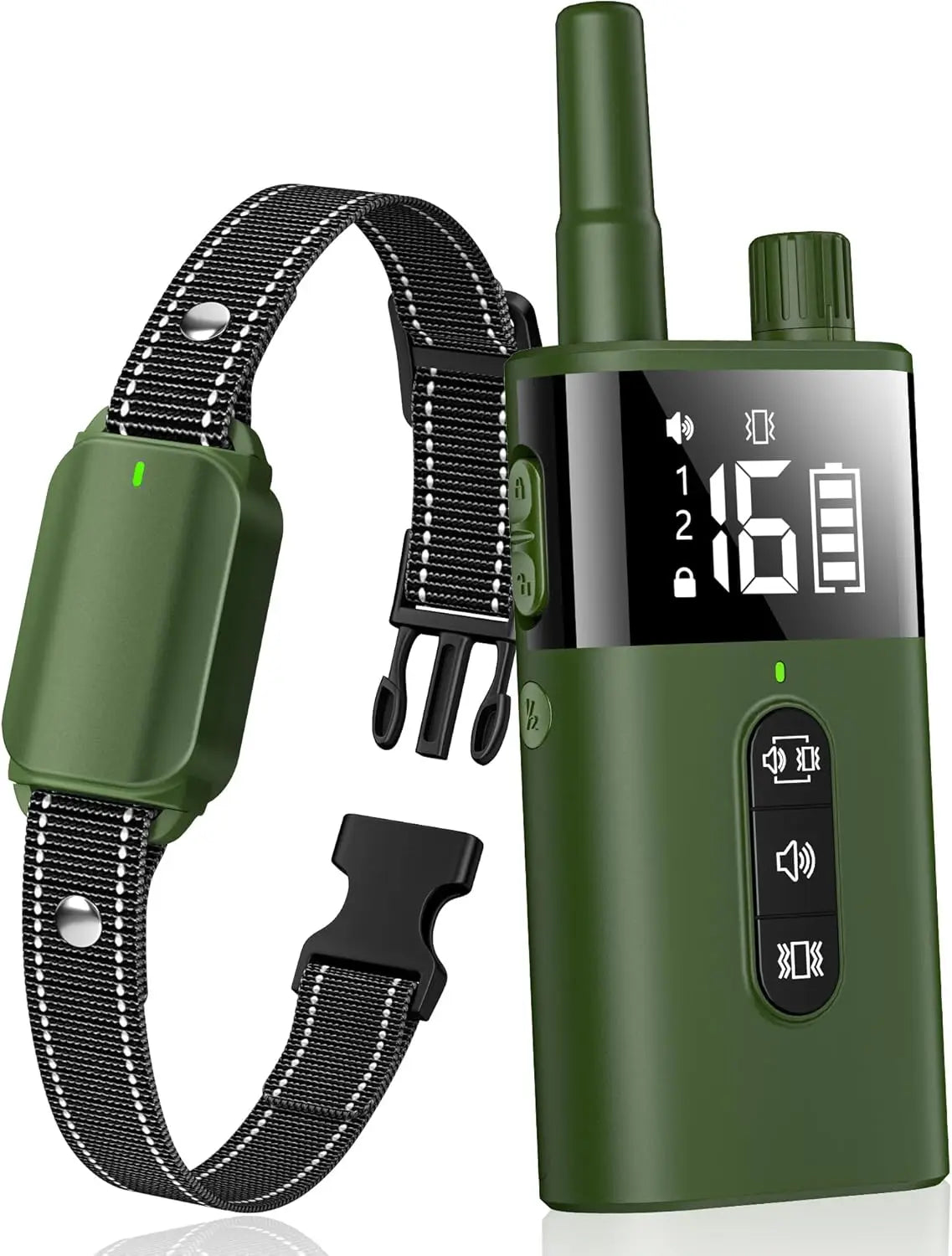 No Shock Dog Training Collar with Remote, Vibrate & Beep Only, Waterproof Rechargeable for Dogs 10-120 lbs (Black)