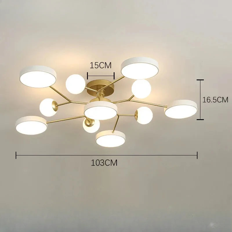 Nordic Ceiling Light Glass Ball LED Chandeliersr Living Restaurant Room Lamp Home Decoration Hanging Light Fixture