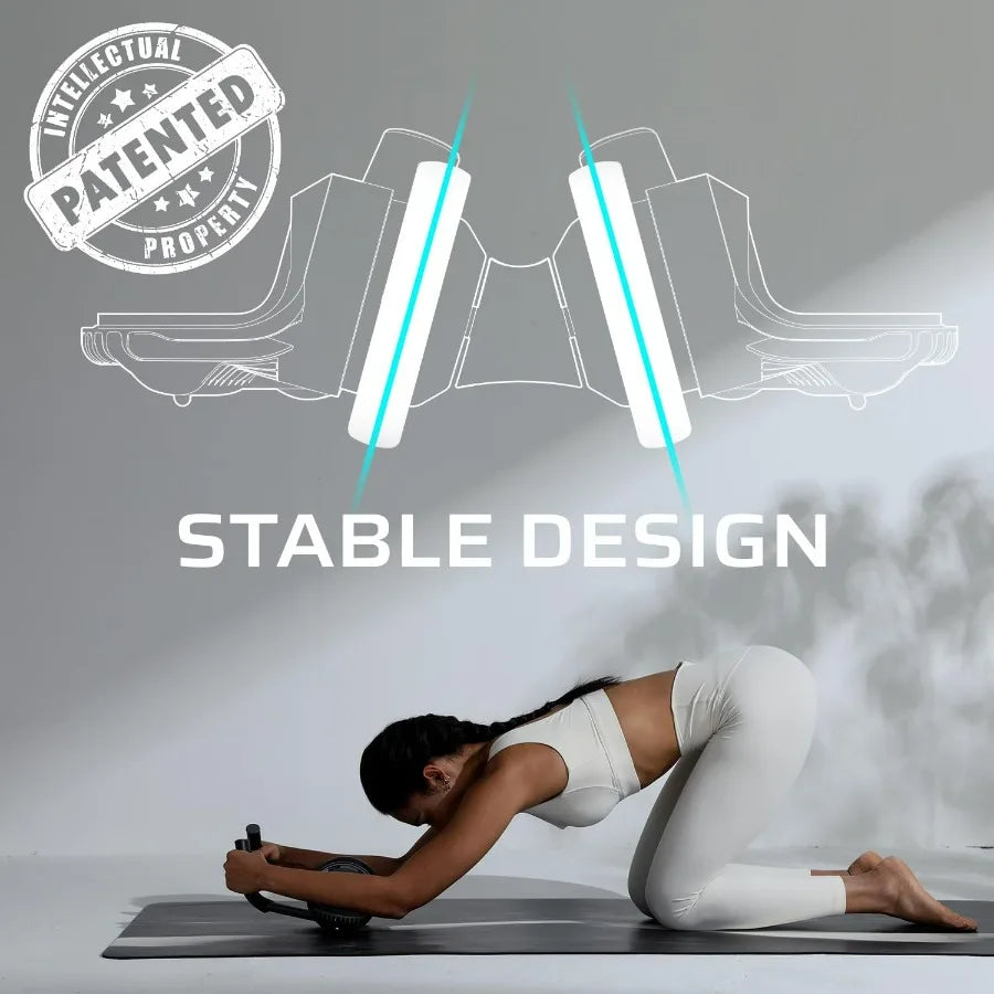 Fitness Ab Roller Wheel with Elbow Support Abdominal Trainer Roller Workout Equipment for Home and Gym Exercise Roller for Men a